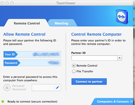 Conexión a escritorio remoto - Mac OS X a Windows - TeamViewer