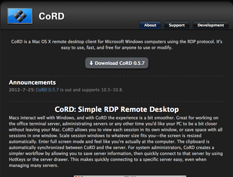 Conexión a escritorio remoto - Mac OS X a Windows - CoRD