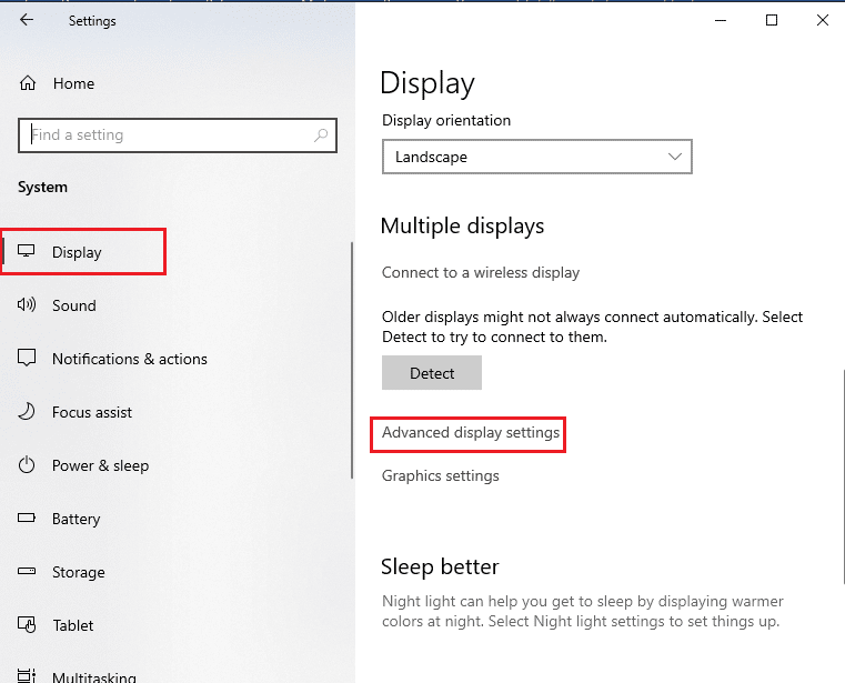Configuración avanzada de pantalla.  Corrección que actualmente no usa la pantalla adjunta al problema de escritorio NVIDIA GPU