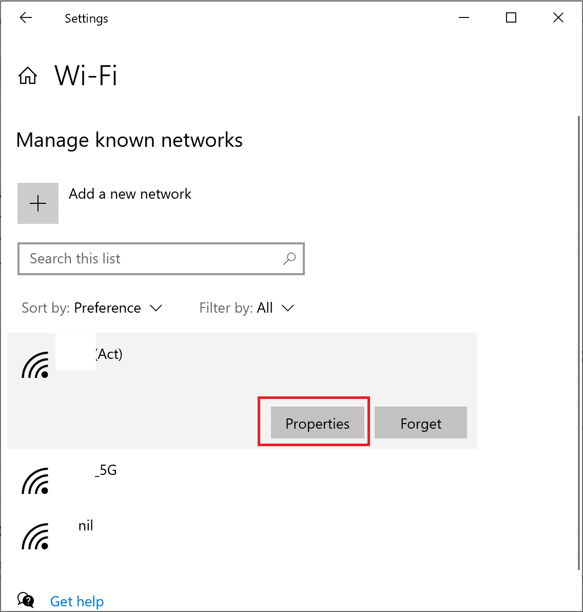 Seleccione su red Wi-Fi y luego, seleccione Propiedades |  Cómo arreglar 'Windows 10 no se actualiza'