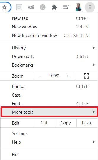 haga clic en la opción Más herramientas.  Cómo cambiar Chrome como navegador predeterminado