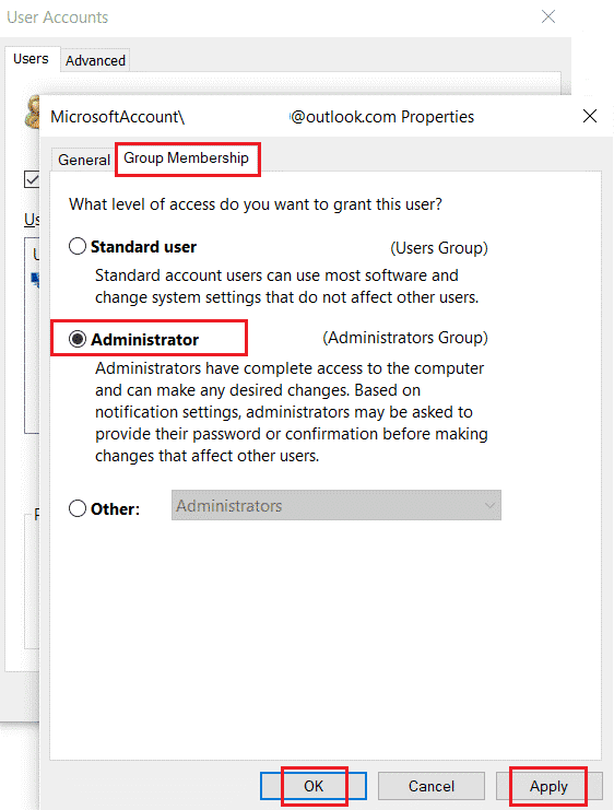 Haga clic en Aplicar y luego en Aceptar para guardar los cambios.