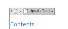 actualizar tabla de contenido