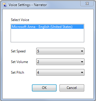 Centro de facilidad de acceso - Windows 7 - Narrador