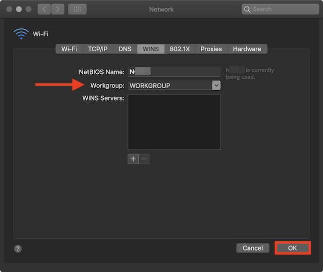 Cambiar grupo de trabajo en tu Mac