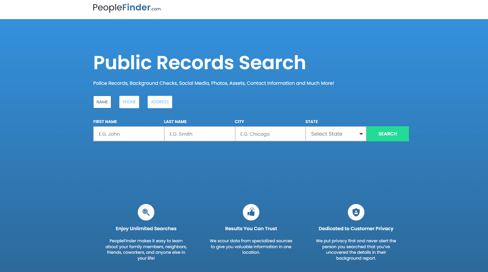 Página de buscadores de personas