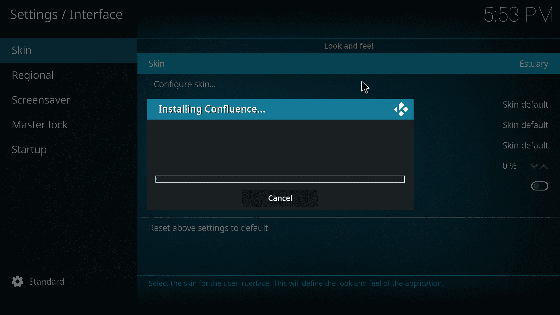 instalar máscara de confluencia en la aplicación Kodi