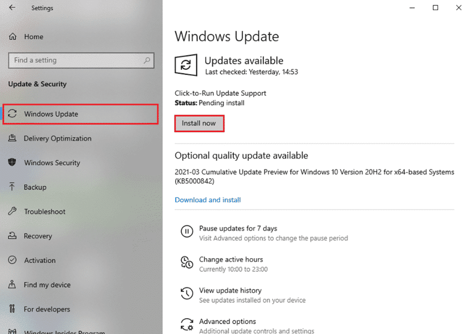 Compruebe si hay actualizaciones disponibles, luego instálelas y actualícelas. Solucionar el error de la pantalla amarilla de la muerte en Windows 10