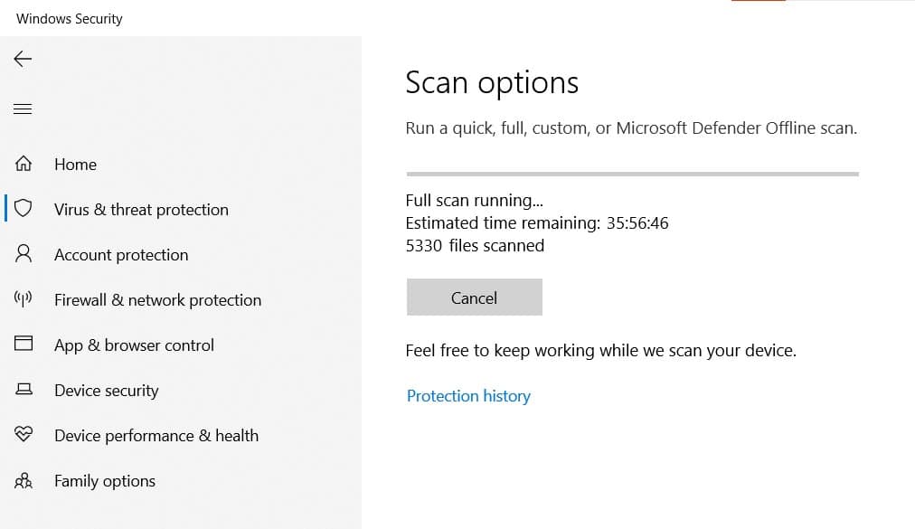 Ahora comenzará el escaneo completo de todo el sistema y llevará tiempo completarlo, vea la imagen a continuación. Solucionar el error de la pantalla amarilla de la muerte en Windows 10