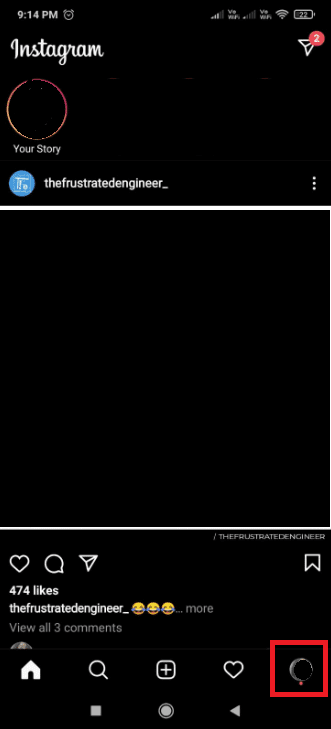 Haga clic en el icono de perfil en la esquina inferior derecha de la pantalla.