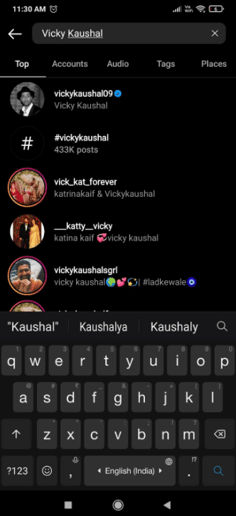 Buscar nombre en Insta