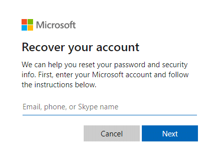 Solicitud de recuperación de la cuenta de Microsoft.  Cómo cambiar pin en Windows 11