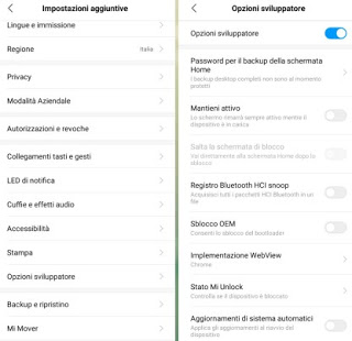 opciones de desarrollador