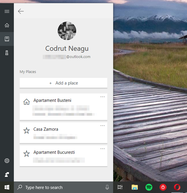Windows 10, Cortana, configuración