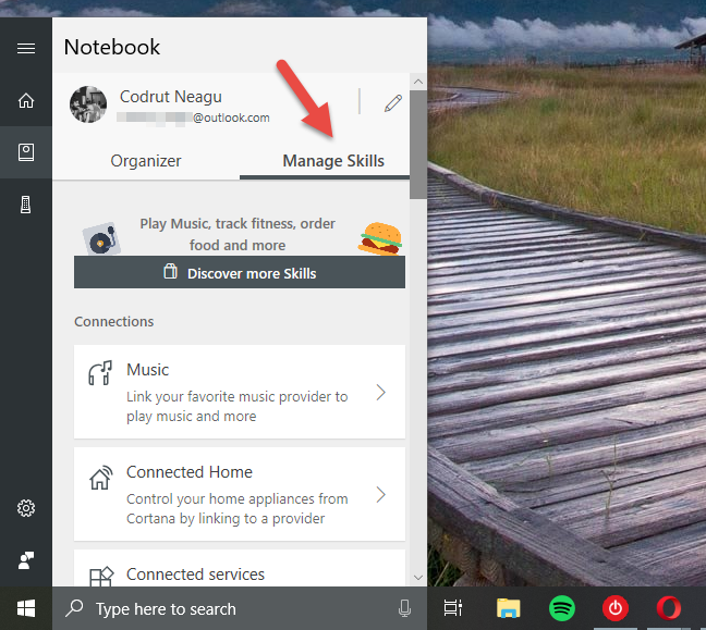 Windows 10, Cortana, configuración