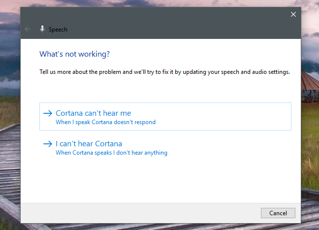 Windows 10, Cortana, configuración
