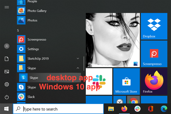 Los íconos para el escritorio y la aplicación para UWP