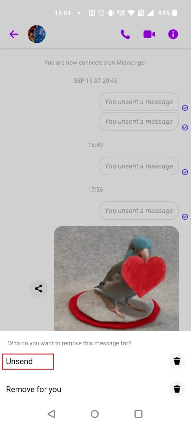 Pulse en No enviar |  Cómo borrar un GIF en Facebook Comentario |  anular envío de GIF en Messenger