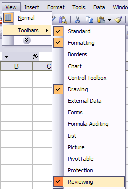 barra de herramientas de revisión