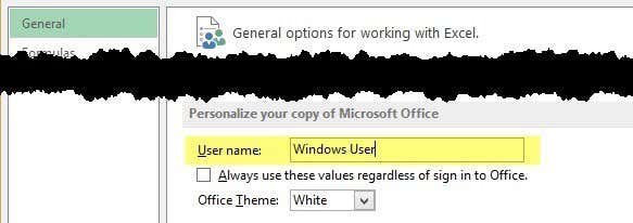 nombre de usuario de la oficina