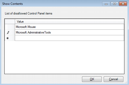 En el cuadro Mostrar contenido, escriba Microsoft.AdministrativeTools