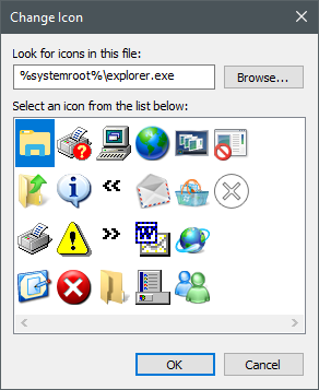 Iconos almacenados en el archivo explorer.exe
