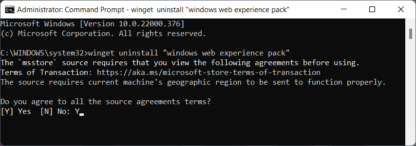 Debe iniciar sesión para aceptar los Términos de uso de Microsoft Store