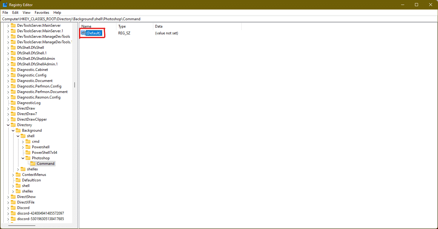 Haga doble clic en el archivo de valores predeterminados.  Cómo crear accesos directos de escritorio en Windows 11