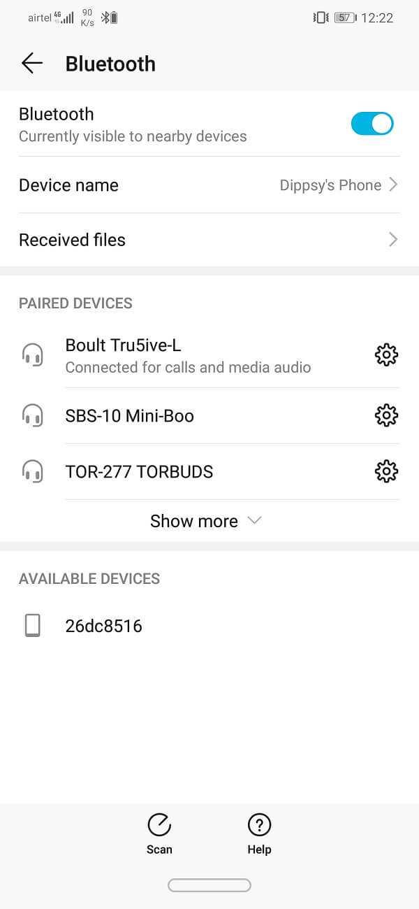 Lista de dispositivos emparejados, busque el perfil de Bluetooth |  Solucionar bloqueos automáticos de Android