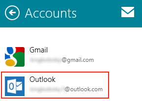 Windows 8 - Cambiar el nombre de las cuentas de correo electrónico