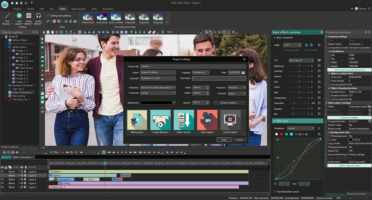 Características del editor de video VSDC | El mejor software de edición de video para Windows 10