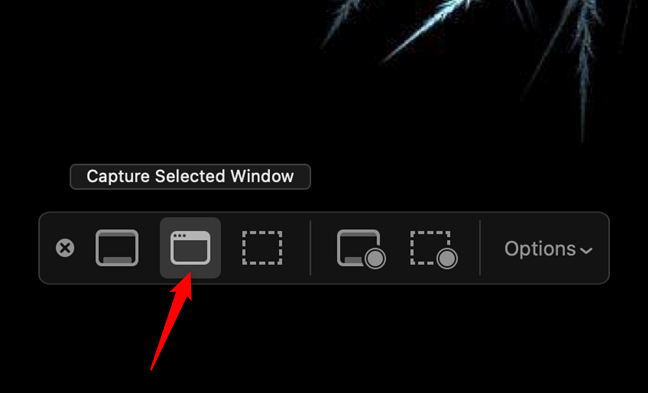 En Mac, tome una captura de pantalla de una aplicación con Capturar ventana seleccionada