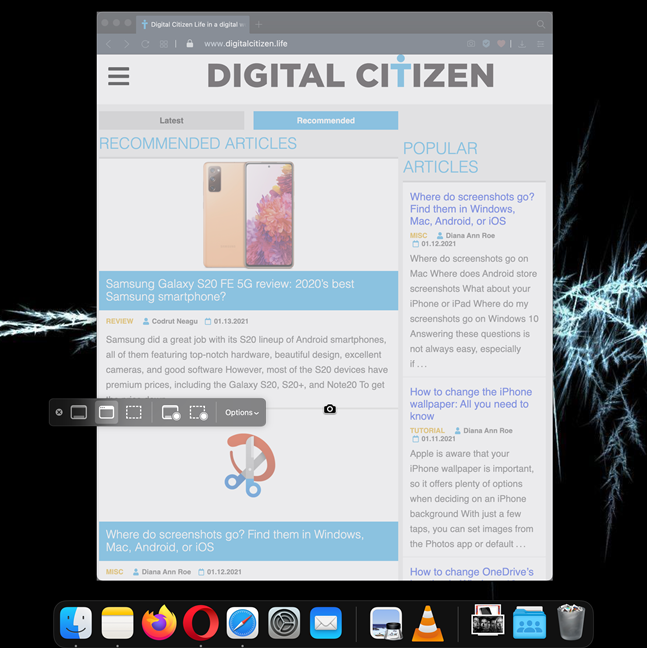 Todo lo que ves en la ventana de una aplicación se guarda como una captura de pantalla en Mac
