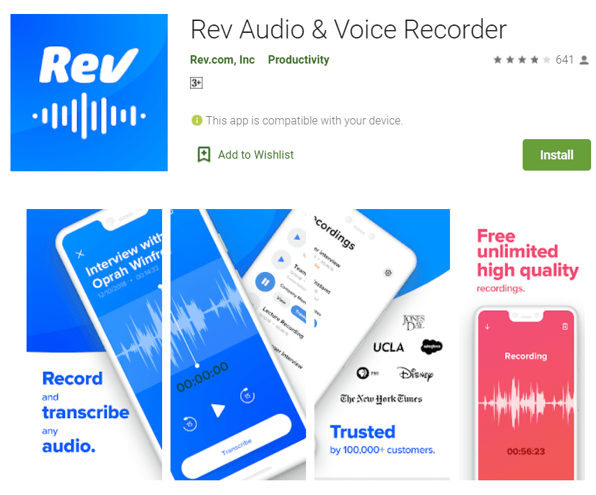 Grabadora de voz Rev