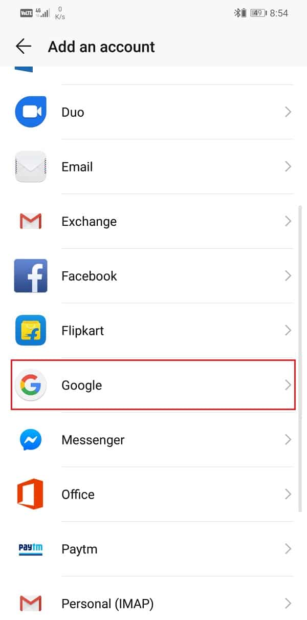 Seleccione Google e inicie sesión con su nombre de usuario y contraseña