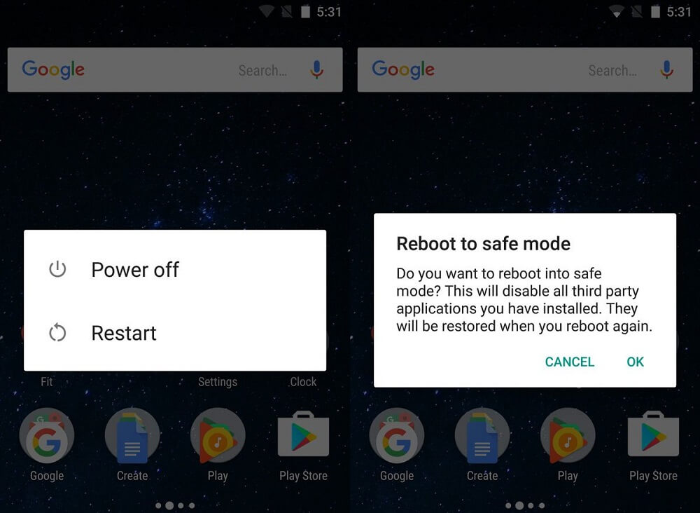 Ejecutándose en modo seguro, es decir, todas las aplicaciones de terceros estarán deshabilitadas |  Solucionar problemas de descarga de MMS