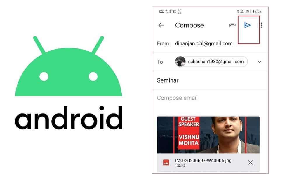 Enviar imagen por correo electrónico o mensaje de texto en Android