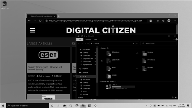 Su pantalla es en blanco y negro en lugar de color