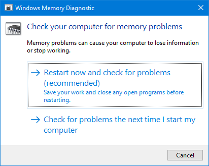 Diagnostyka pamięci Windows