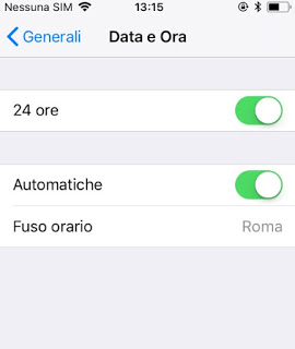 Zona horaria automática del iPhone