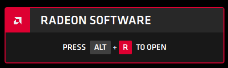 Presione ALT + R para abrir el software Radeon
