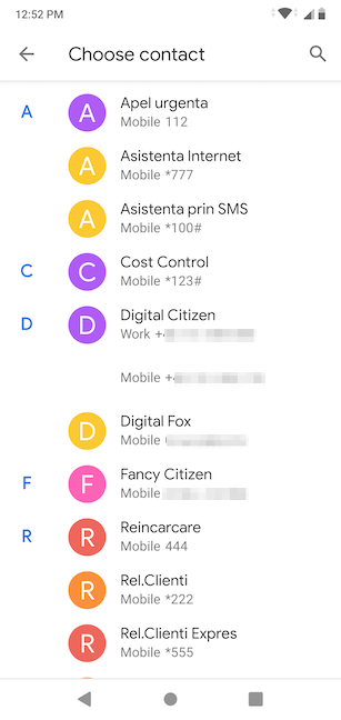 Haga clic en el número que desea marcar rápidamente en Android