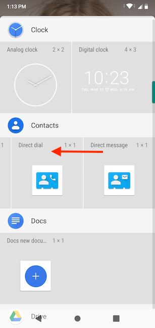 Desliza el dedo hacia la izquierda debajo de Contactos