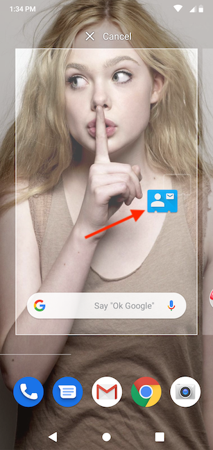 Desliza para colocar el widget en la pantalla de inicio