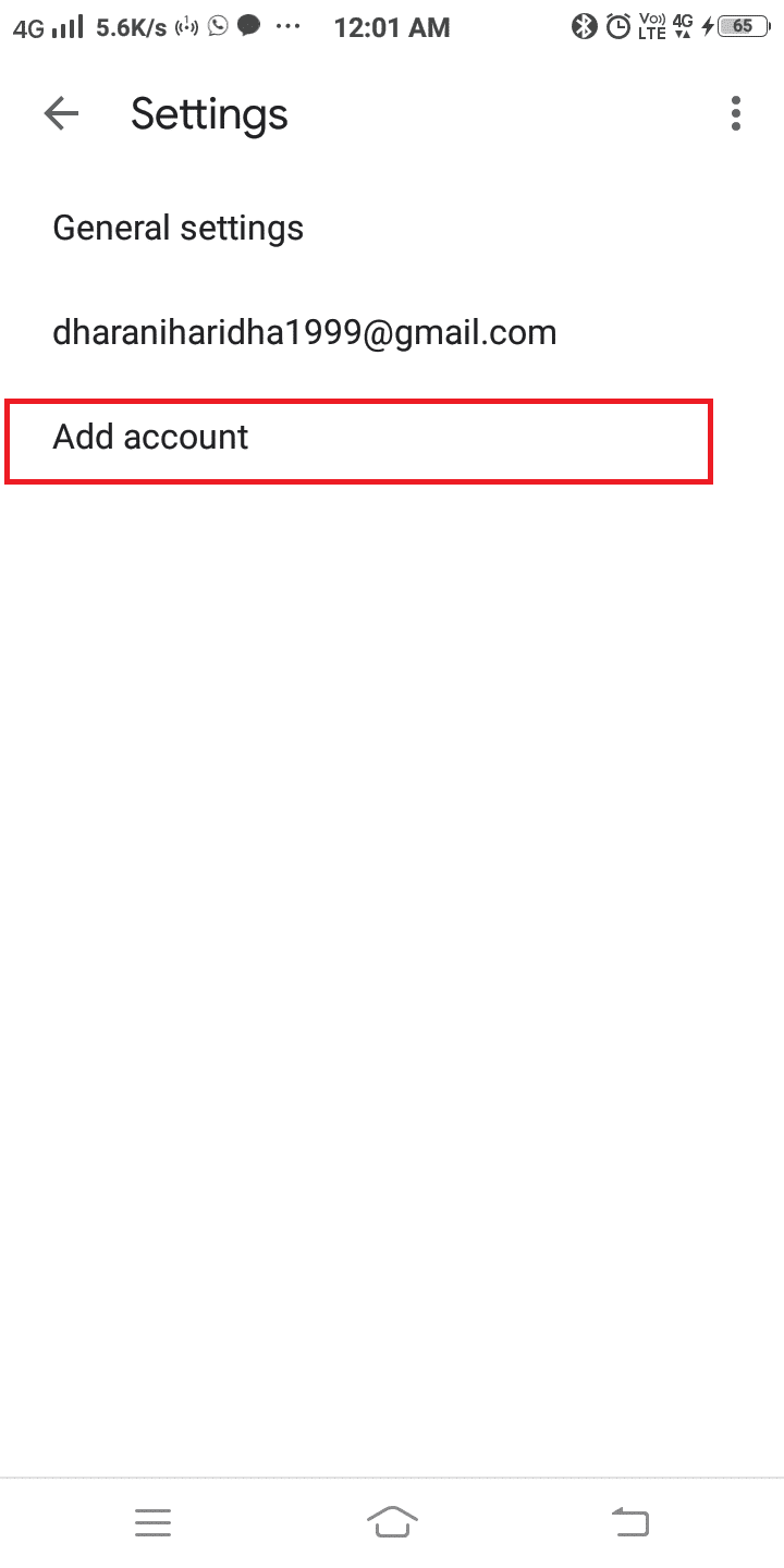 Después de hacer clic en Configuración, haga clic en Agregar cuenta |  Pasos para agregar el correo de Yahoo a Android
