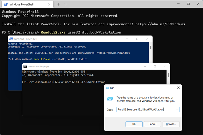 W systemie Windows 11 zablokuj ekran za pomocą wiersza poleceń