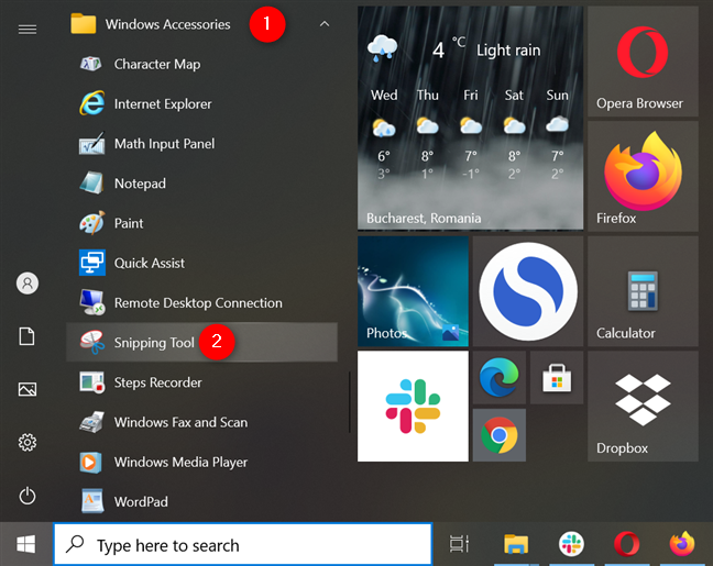 Presione el acceso directo de la herramienta de recorte en Windows 10 para abrir la aplicación