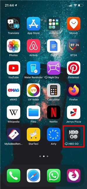 Las aplicaciones descargadas muestran un ícono de descarga