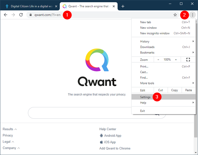 Abra Configuración en Google Chrome para Windows