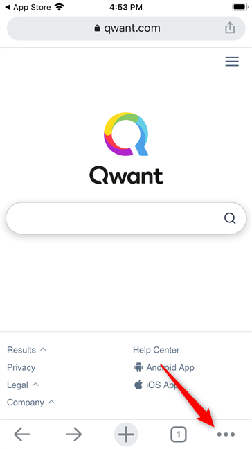 Abrir el menú de configuración y opciones de Chrome en iOS